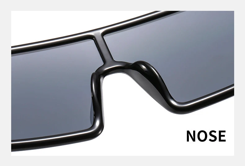 KAMMPT Oversized Monoblock Sunglasses Men 2024 New Vintage Square Shades Women Ins Trendy Brand Design Candy Color Sun Glasses