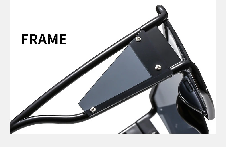 KAMMPT Oversized Monoblock Sunglasses Men 2024 New Vintage Square Shades Women Ins Trendy Brand Design Candy Color Sun Glasses