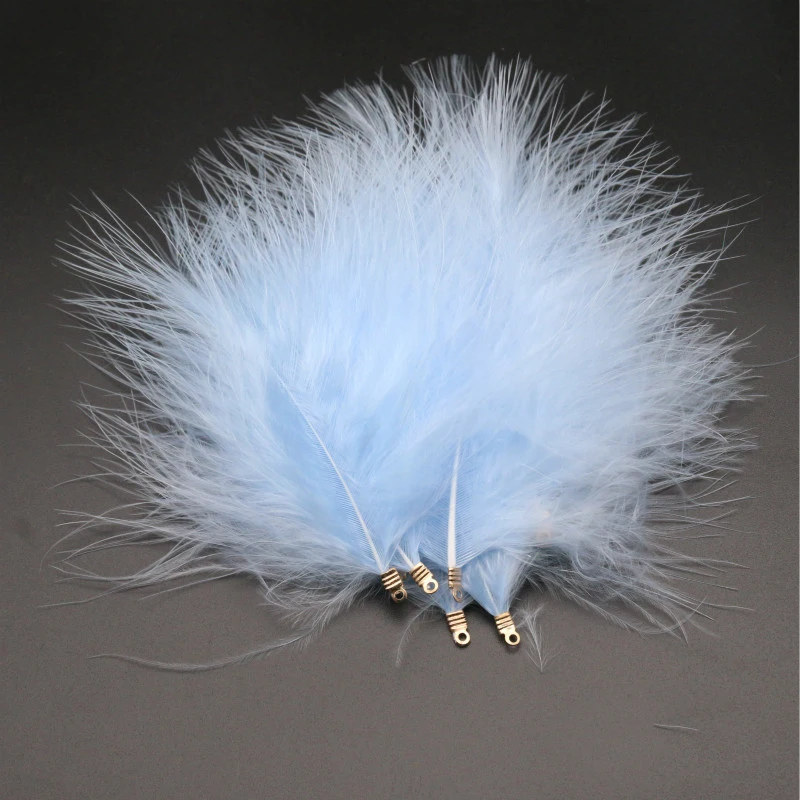 Velvet Feathers with Metal Clip Buckle, Turkey Plumas, DIY Feather Jewelry, Craft, Dream Catcher, Decoration Material, 10-12cm