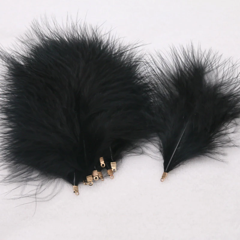Velvet Feathers with Metal Clip Buckle, Turkey Plumas, DIY Feather Jewelry, Craft, Dream Catcher, Decoration Material, 10-12cm