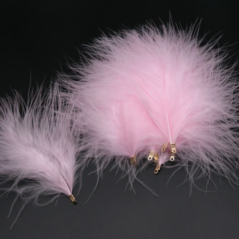 Velvet Feathers with Metal Clip Buckle, Turkey Plumas, DIY Feather Jewelry, Craft, Dream Catcher, Decoration Material, 10-12cm