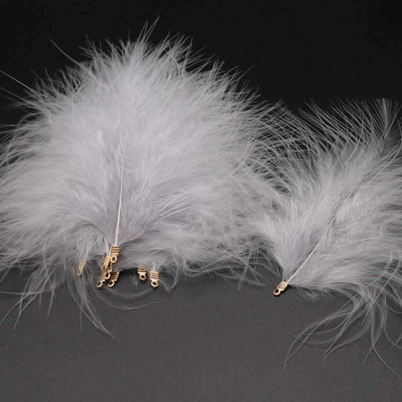 Velvet Feathers with Metal Clip Buckle, Turkey Plumas, DIY Feather Jewelry, Craft, Dream Catcher, Decoration Material, 10-12cm