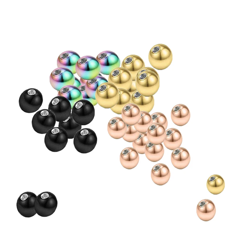 20 Pieces of Stainless Steel Replacement Ball Barbell Accessories 16G Top Bead Spiral Ball 14g / 16g Body Jewelry Piercing