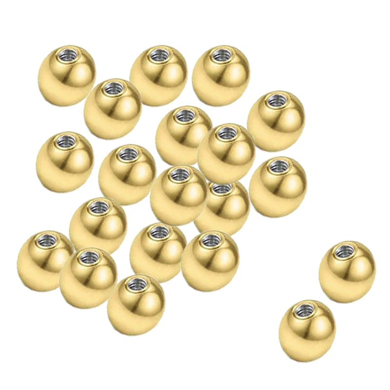 20 Pieces of Stainless Steel Replacement Ball Barbell Accessories 16G Top Bead Spiral Ball 14g / 16g Body Jewelry Piercing