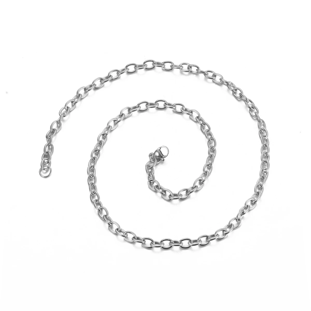 1Pcs Width1.5-4.5mm Stainless Steel Cross O Chain Women Men Necklace Finding Pendant DIY Wholesale Jewelry 40-100cm Dropship