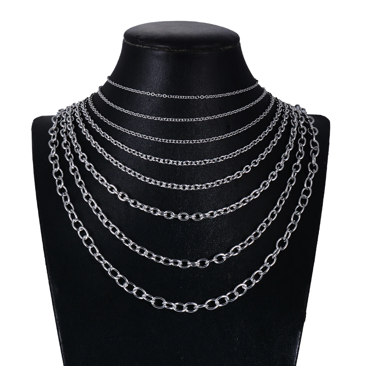 1Pcs Width1.5-4.5mm Stainless Steel Cross O Chain Women Men Necklace Finding Pendant DIY Wholesale Jewelry 40-100cm Dropship