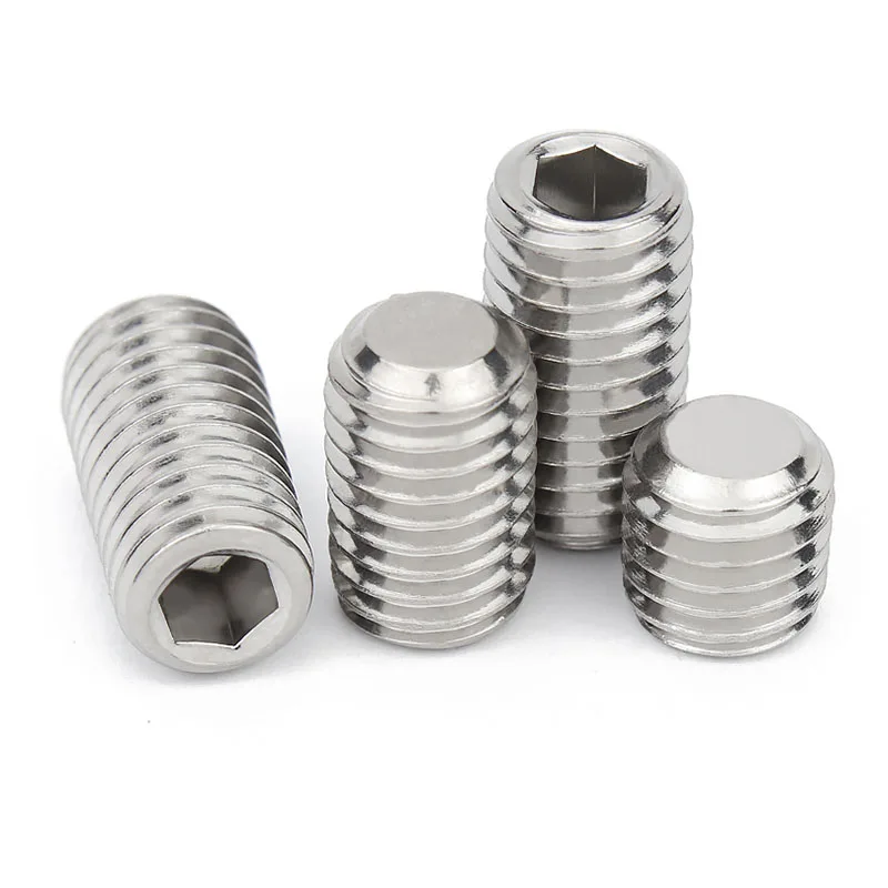 M1.6 M2 M2.5 M3 M4 M5 M6 M8 M10 M12 M14M16 DIN913 Stainless Steel Allen Hex Hexagon Socket Flat End Grub Headless Bolt Set Screw