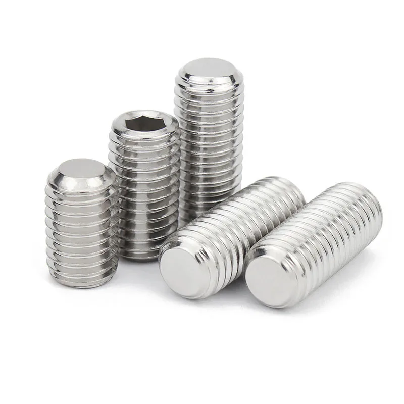 M1.6 M2 M2.5 M3 M4 M5 M6 M8 M10 M12 M14M16 DIN913 Stainless Steel Allen Hex Hexagon Socket Flat End Grub Headless Bolt Set Screw
