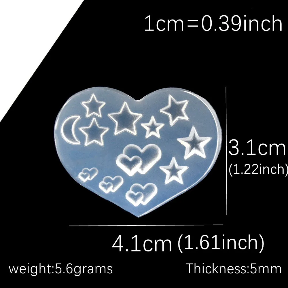 SNASAN Tiny Beads Cartoon Flowers Heart Star Nail Art Earrings Silicone Mould Jewelry Casting Tool UV Epoxy Resin Silicone Mold