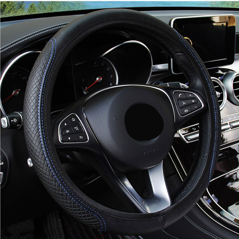 Automobile universal steering wheel cover non-slip car steering wheel cover non-slip embossed leather Car-styling