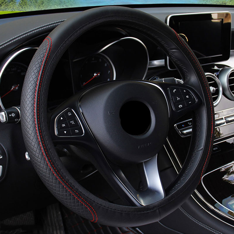 Automobile universal steering wheel cover non-slip car steering wheel cover non-slip embossed leather Car-styling