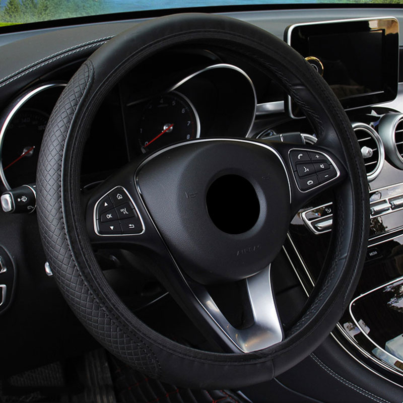 Automobile universal steering wheel cover non-slip car steering wheel cover non-slip embossed leather Car-styling