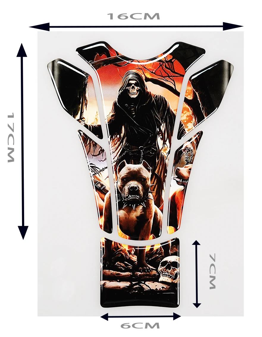 Motorcycle Universal Tankpad, Tank Pad, 3D Tank Pad Stickers, Oil Gas Protector, Tank Protector for SUZUKI YAMAHA Free Keychain