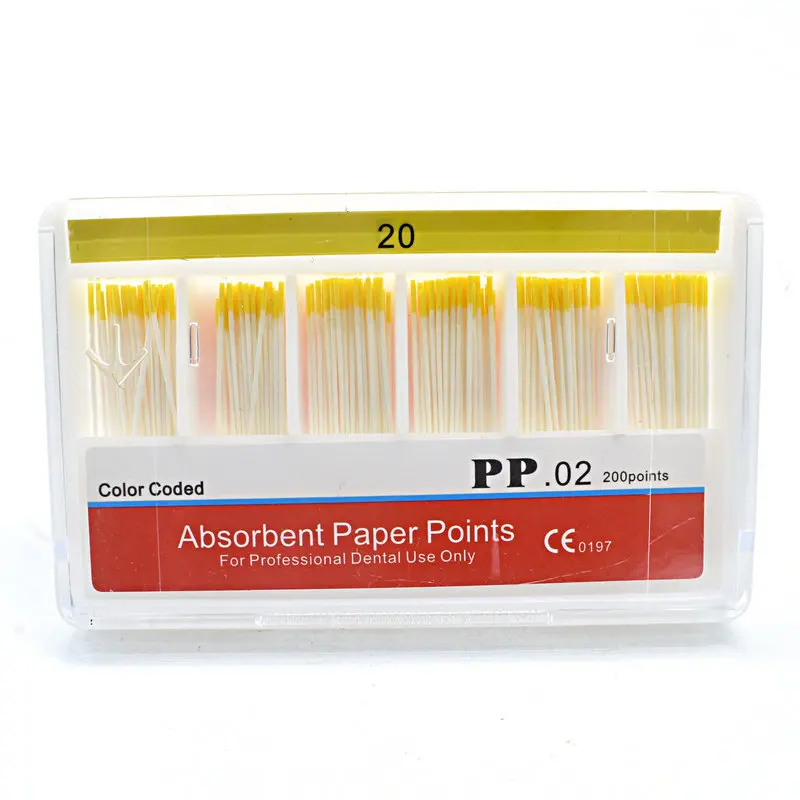 Dental Paper Points 0.02 Taper Absorbent Dental Materials Strong Absorption Pure Cotton Fiber Paper