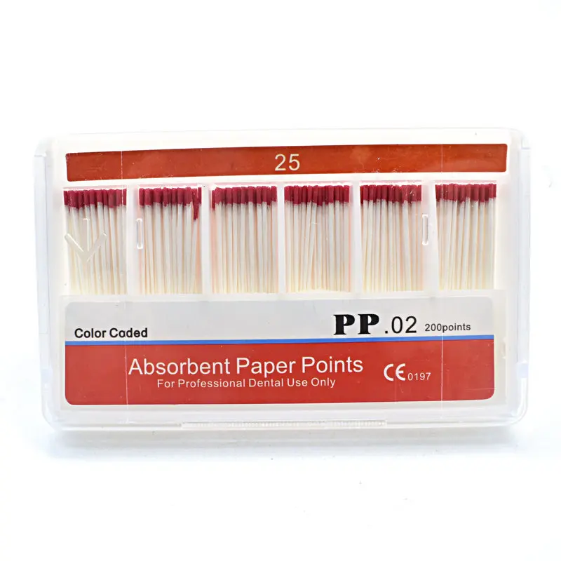 Dental Paper Points 0.02 Taper Absorbent Dental Materials Strong Absorption Pure Cotton Fiber Paper
