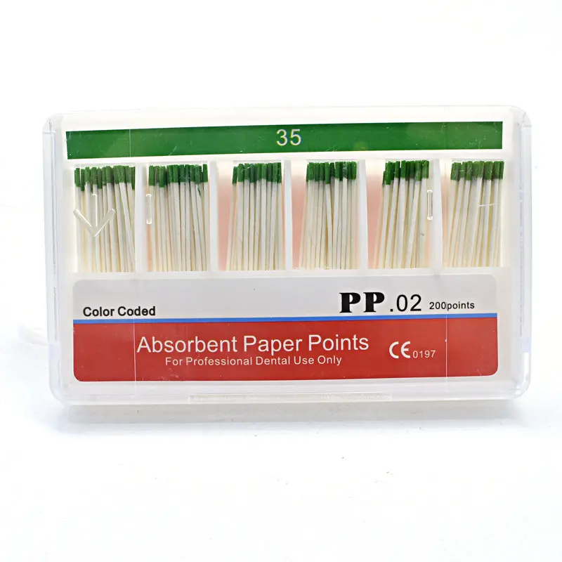 Dental Paper Points 0.02 Taper Absorbent Dental Materials Strong Absorption Pure Cotton Fiber Paper