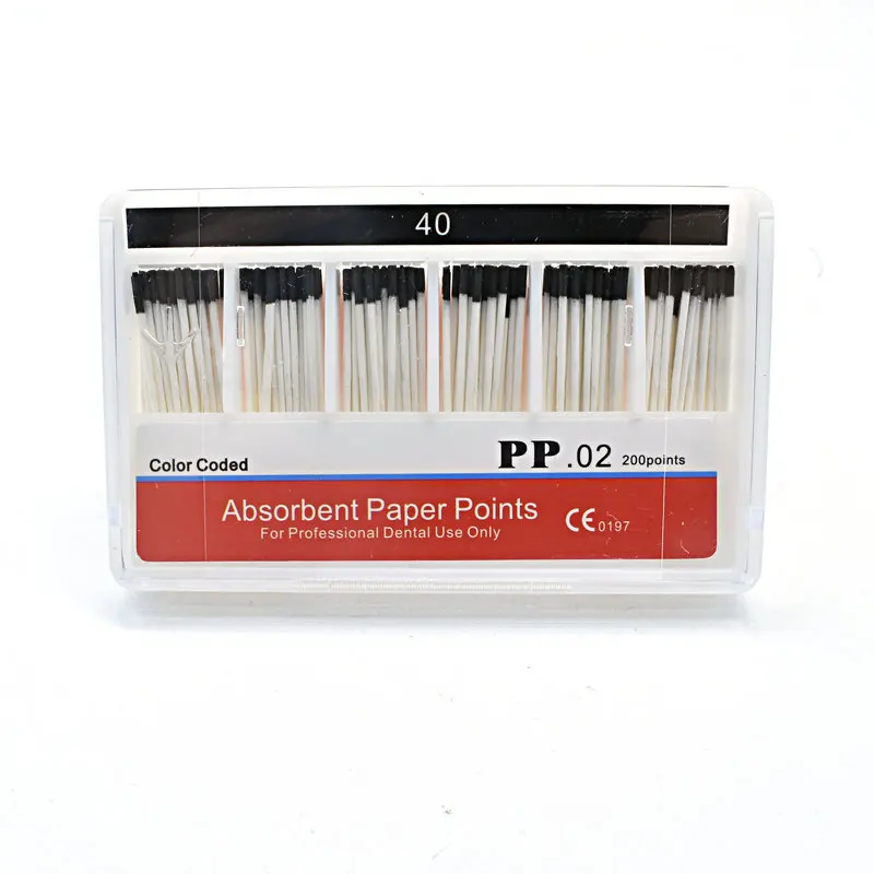Dental Paper Points 0.02 Taper Absorbent Dental Materials Strong Absorption Pure Cotton Fiber Paper