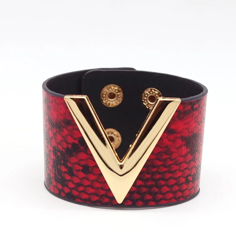 Europe Crack Leather Bracelet For Women Femme All-Match V Word Wide Punk Style Soft Jewellery Cool Wholesale