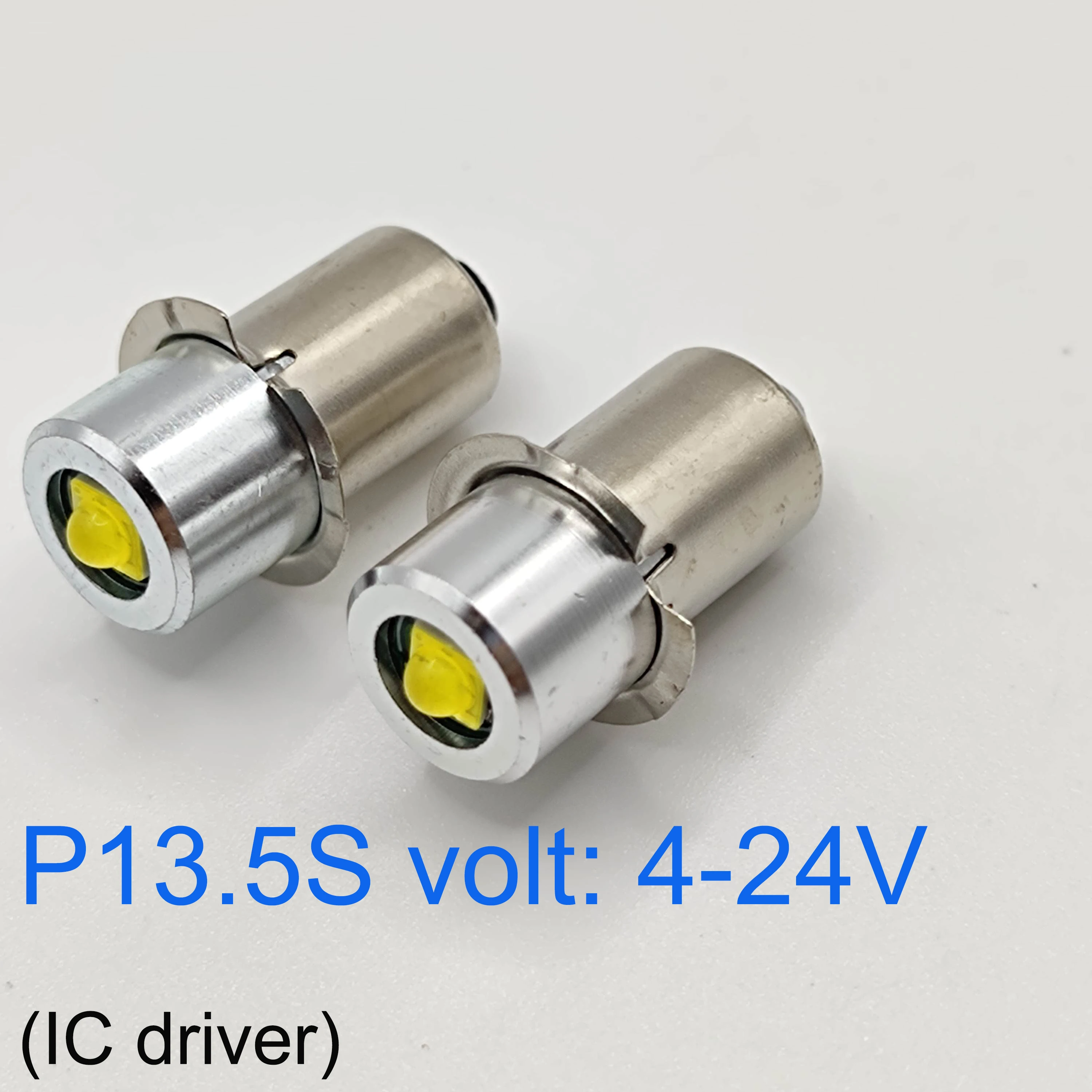 P13.5S Mag Light LED Bulb 3-16 C&D Cells Maglite Torch Flashlight LED Converter 3V 4.5V 6V 9V 12V 18V 24V White