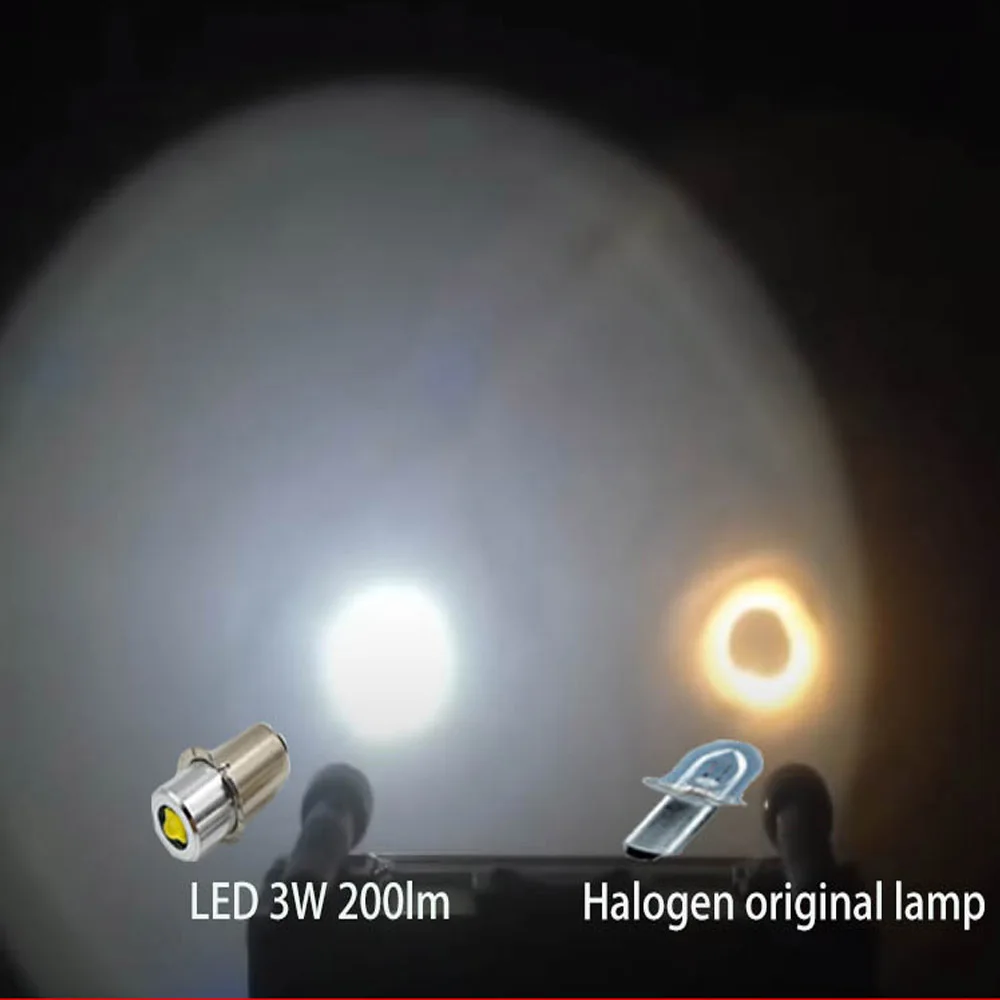 P13.5S Mag Light LED Bulb 3-16 C&D Cells Maglite Torch Flashlight LED Converter 3V 4.5V 6V 9V 12V 18V 24V White