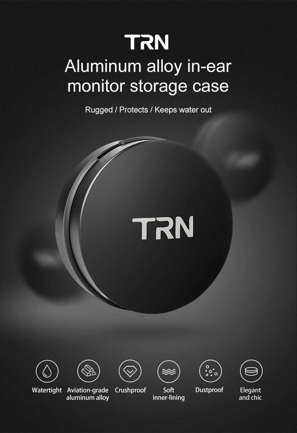 TRN Earphone Metal Box Customizable logo High-end Earphone Storage box Anti-pressure Portable Earphone Bag for TRN EMA TN V90