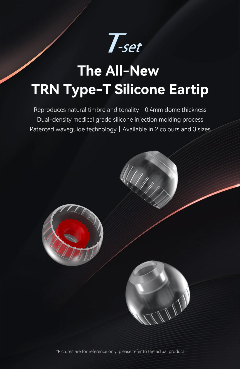 TRN T Ear-Tips Silicone Eartips Double Support Structure Earphone 3 Pairs Headphone Headset Earbuds TRN TA3 Kirin MT4 Xuanwu