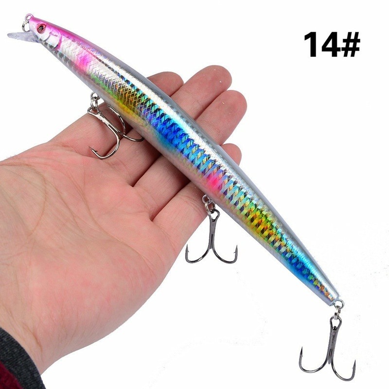 16 Colors 18cm 24g Minnow Fishing Lure Laser Crankbait Hard Artificial Bait Plastic Big Fake Fish Lures Sea Fishing Bait