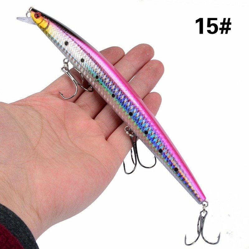 16 Colors 18cm 24g Minnow Fishing Lure Laser Crankbait Hard Artificial Bait Plastic Big Fake Fish Lures Sea Fishing Bait