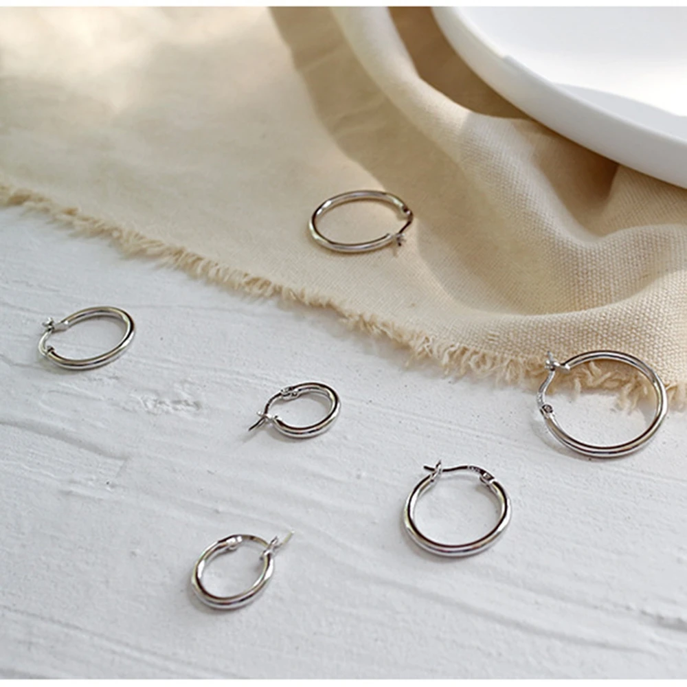 Small Big Circle Women Hoop Earrings Exaggerated Hoop Ear Loop Smooth Ring Round Earring Stainless Steel Jewelry Wholesale