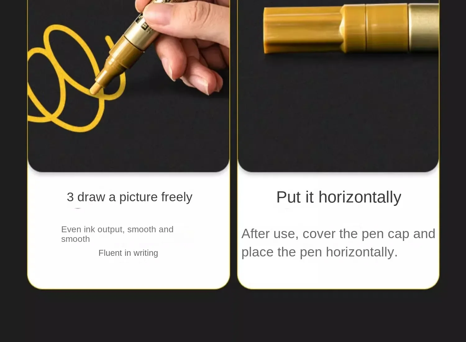 1PC Metallic Silver Paint Pen Gold Permanent Marker Waterproof for Ceramic DIY Craft Glass Extra Fine Point Painting Stationery
