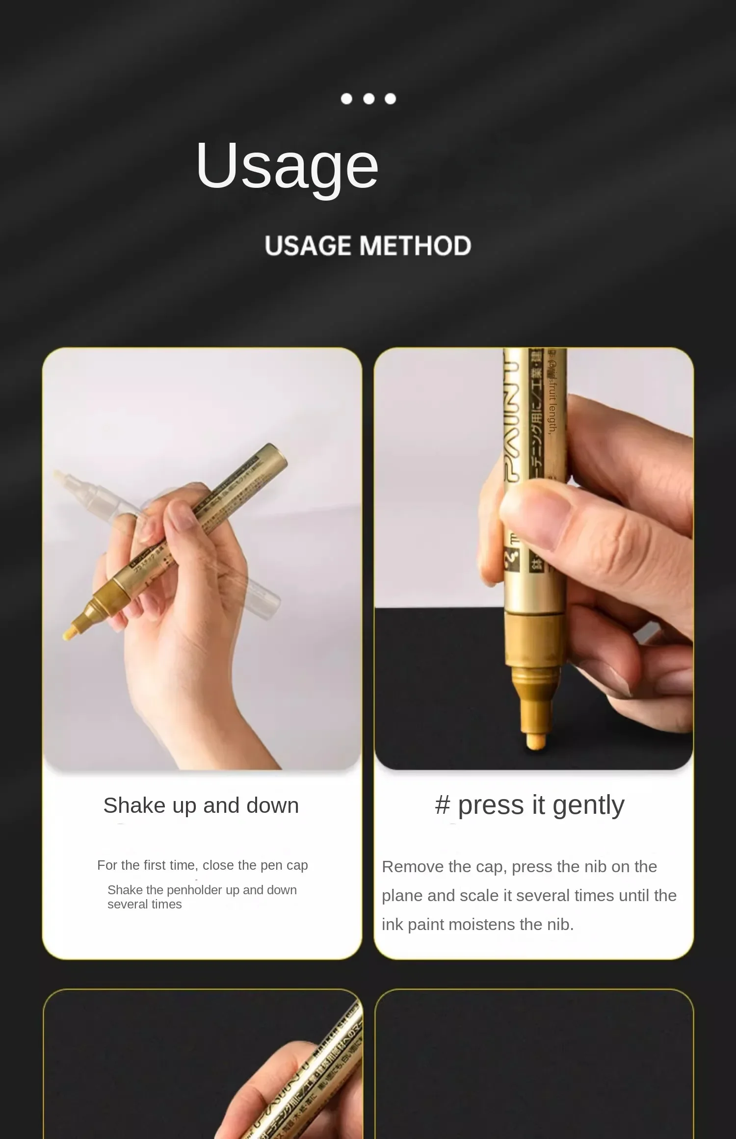 1PC Metallic Silver Paint Pen Gold Permanent Marker Waterproof for Ceramic DIY Craft Glass Extra Fine Point Painting Stationery