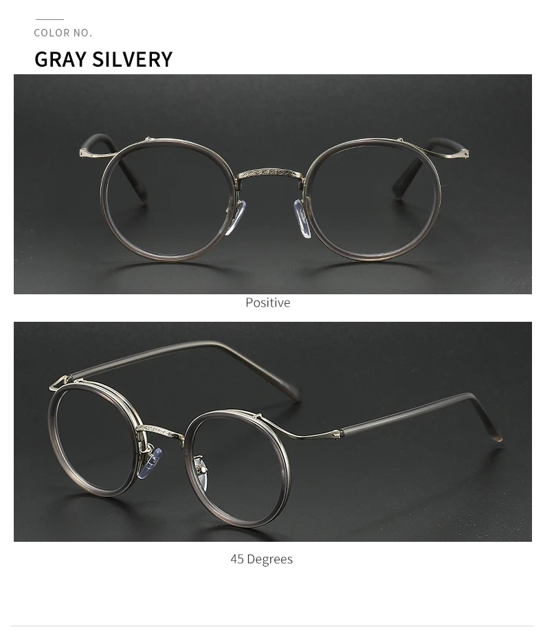Retro Brand Design Luxury Round Frame Glasses Frame for Men Women Ultralight Stainless Steel Alloy Anti Blue Light Eyeglasses