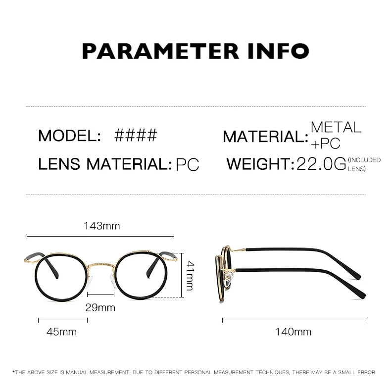 Retro Brand Design Luxury Round Frame Glasses Frame for Men Women Ultralight Stainless Steel Alloy Anti Blue Light Eyeglasses
