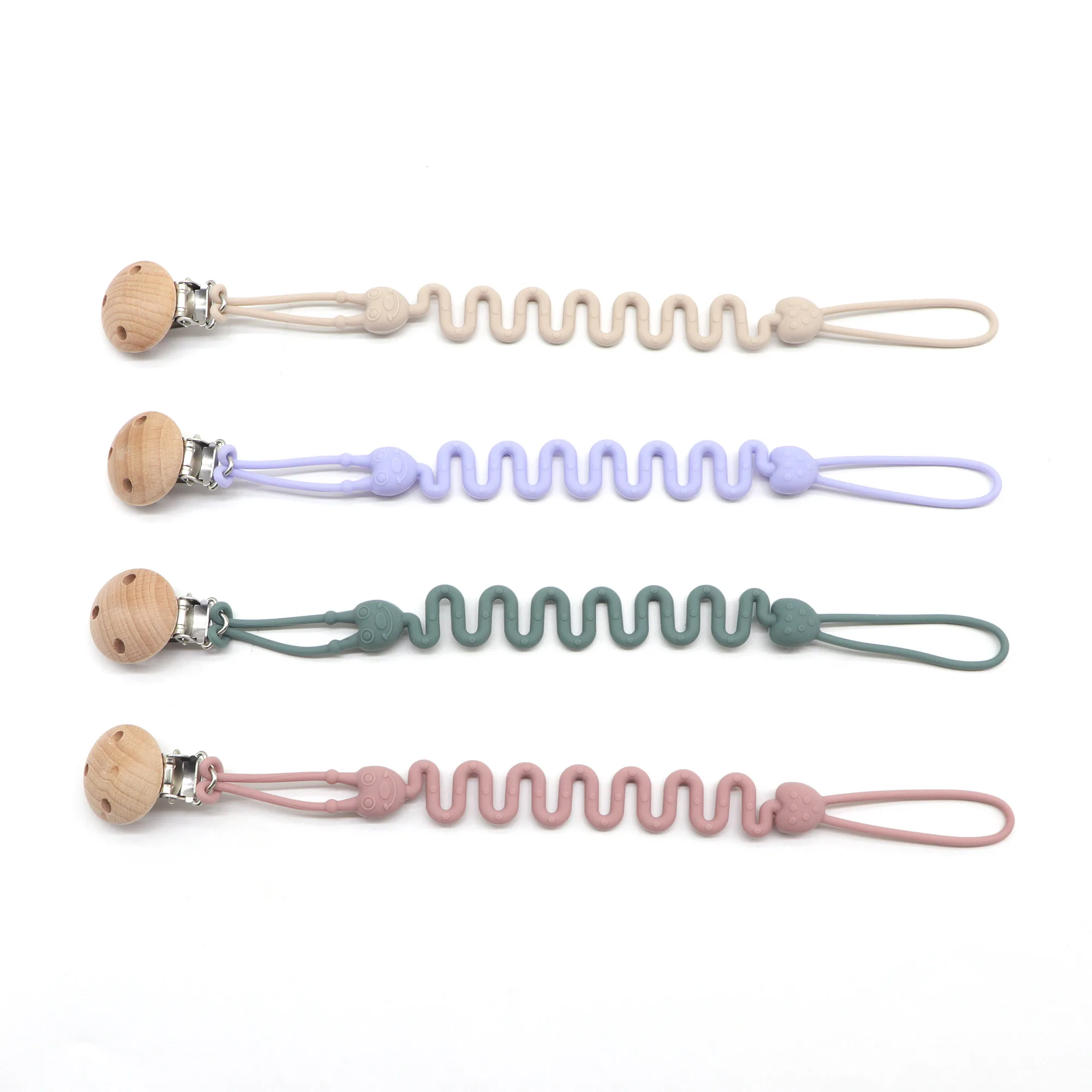 Fashion Baby Silicone Pacifier Chain, 1/4 Pcs Soft Elastic Toy Straps for Teething Toys, Car Seats, Baby Travel Essentials