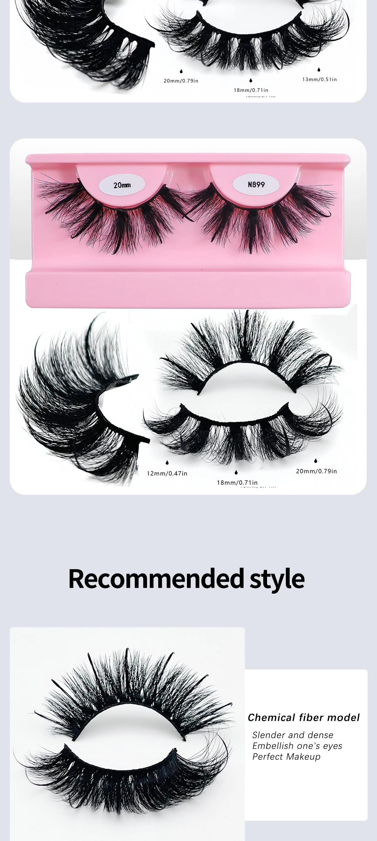 REDSIREN Faux Mink Lash Spikes Wispy Thick Natural Full Strip Lashes New Makeup Fluffy Mink Eyelashes