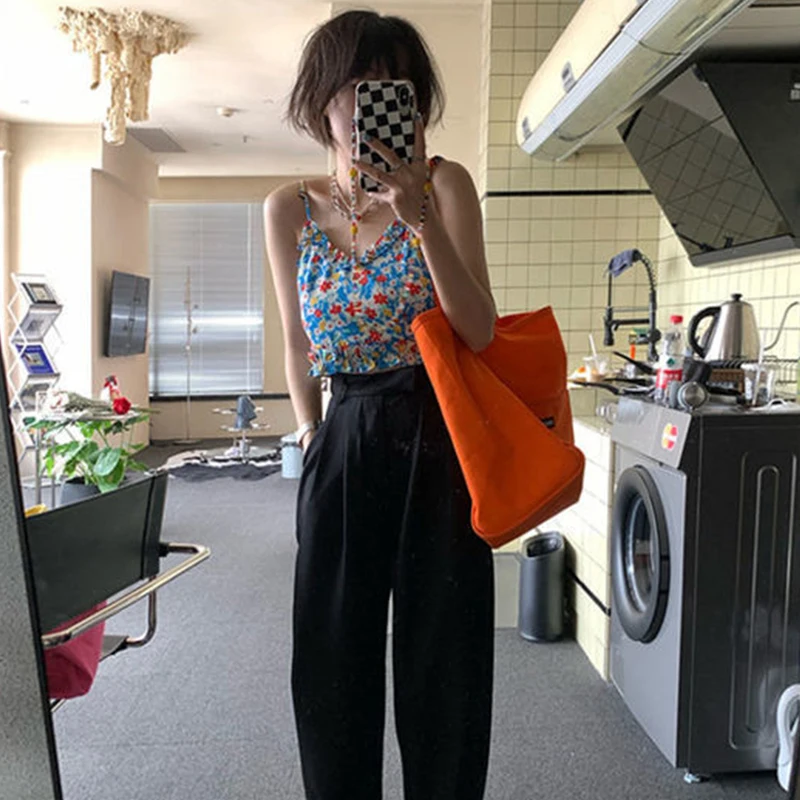 Canvas Bag High Quality Reusable Shopping Shoulder Bag Women Simple Casual Daily Use Handbag Totes Female Portable Folding Purse