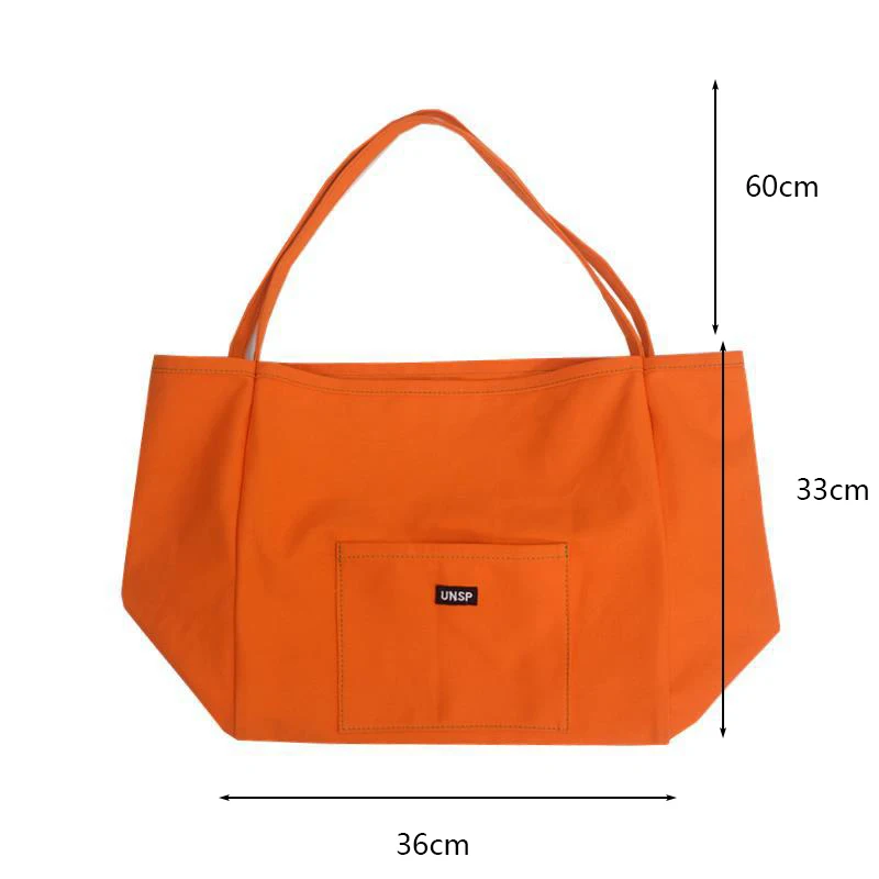 Canvas Bag High Quality Reusable Shopping Shoulder Bag Women Simple Casual Daily Use Handbag Totes Female Portable Folding Purse