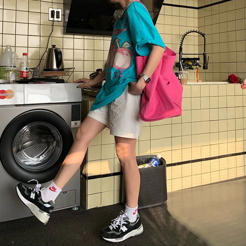 Canvas Bag High Quality Reusable Shopping Shoulder Bag Women Simple Casual Daily Use Handbag Totes Female Portable Folding Purse