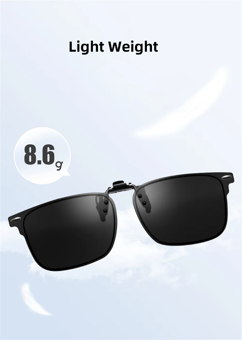 VIVIBEE Polarized Clip-on Flip Up Rimless Sunglasses for Anti-Glare Night Driving Glasses Fashion Mirorr Green Eyeglasses