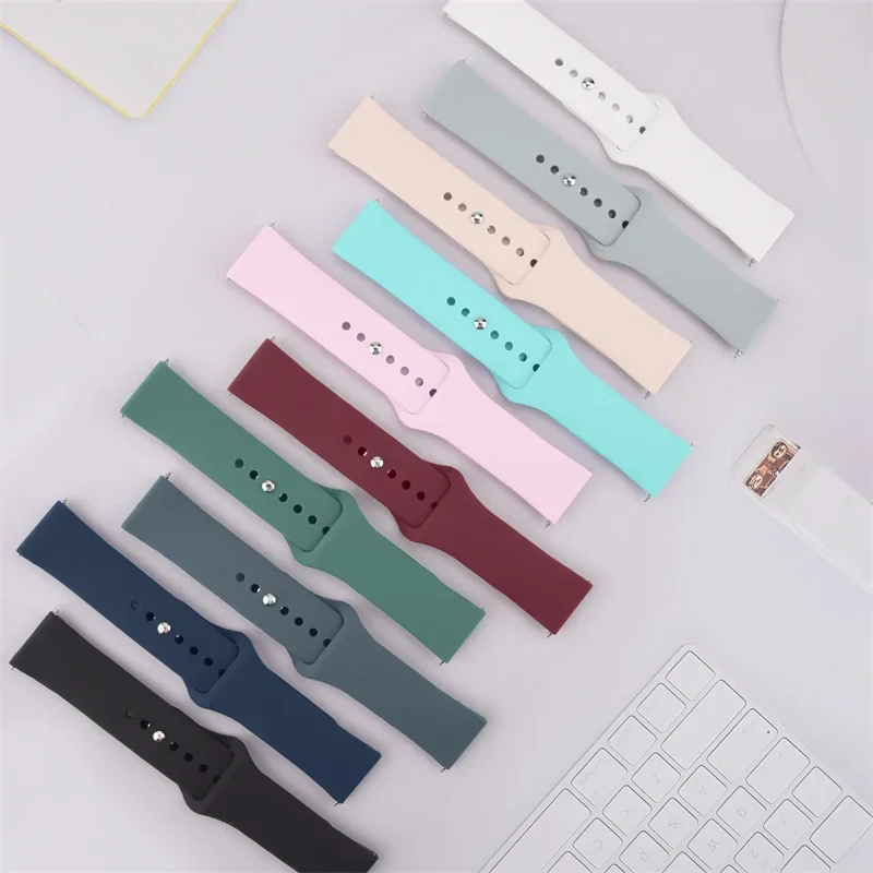 20mm/22mm band For Amazfit gts 4-3-2-2e-mini/bip-U-S-lite/Stratos 2 Silicone bracelet for Amazfit gtr 4-3-3 pro-2-2e watch strap