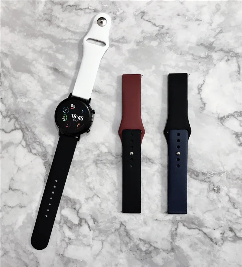 20mm/22mm band For Amazfit gts 4-3-2-2e-mini/bip-U-S-lite/Stratos 2 Silicone bracelet for Amazfit gtr 4-3-3 pro-2-2e watch strap