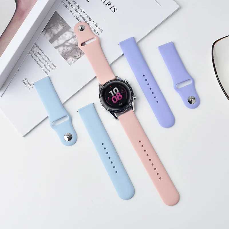 20mm/22mm band For Amazfit gts 4-3-2-2e-mini/bip-U-S-lite/Stratos 2 Silicone bracelet for Amazfit gtr 4-3-3 pro-2-2e watch strap