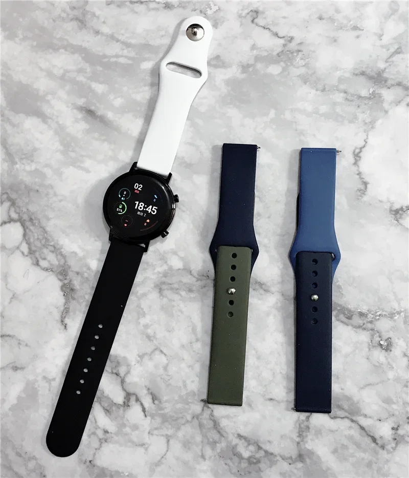 20mm/22mm band For Amazfit gts 4-3-2-2e-mini/bip-U-S-lite/Stratos 2 Silicone bracelet for Amazfit gtr 4-3-3 pro-2-2e watch strap