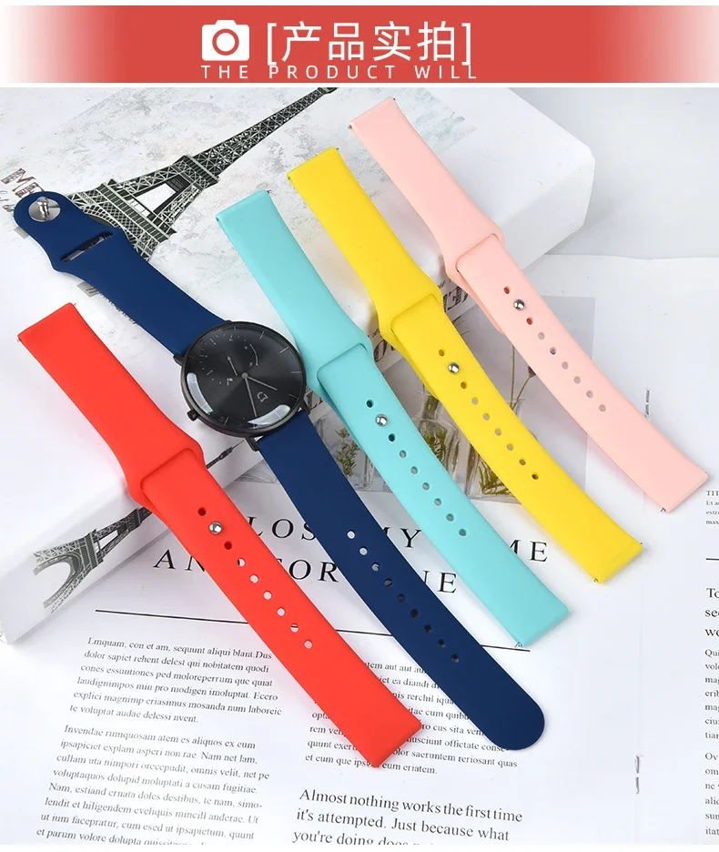 20mm/22mm band For Amazfit gts 4-3-2-2e-mini/bip-U-S-lite/Stratos 2 Silicone bracelet for Amazfit gtr 4-3-3 pro-2-2e watch strap