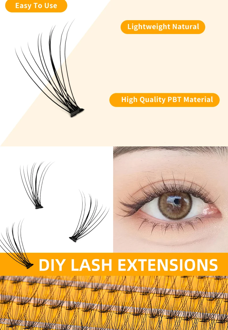 Segmented False Eyelash Extension 240 Clusters DIY 10D/20D Soft Natural Thick Mink Lashes Individual Makeup Grafting Eyelashes