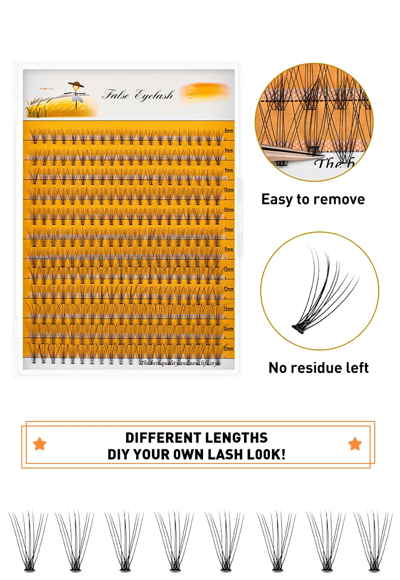 Segmented False Eyelash Extension 240 Clusters DIY 10D/20D Soft Natural Thick Mink Lashes Individual Makeup Grafting Eyelashes