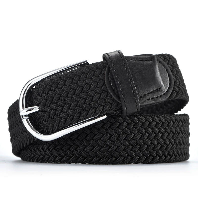Canvas waistband men's belt students youth belt stretch stretch elastic woven casual Korean version of the belt hipster
