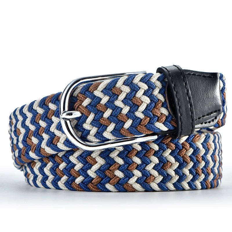 Canvas waistband men's belt students youth belt stretch stretch elastic woven casual Korean version of the belt hipster