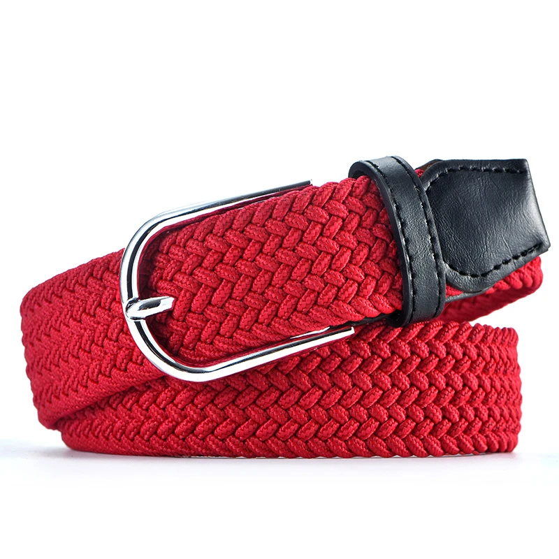 Canvas waistband men's belt students youth belt stretch stretch elastic woven casual Korean version of the belt hipster
