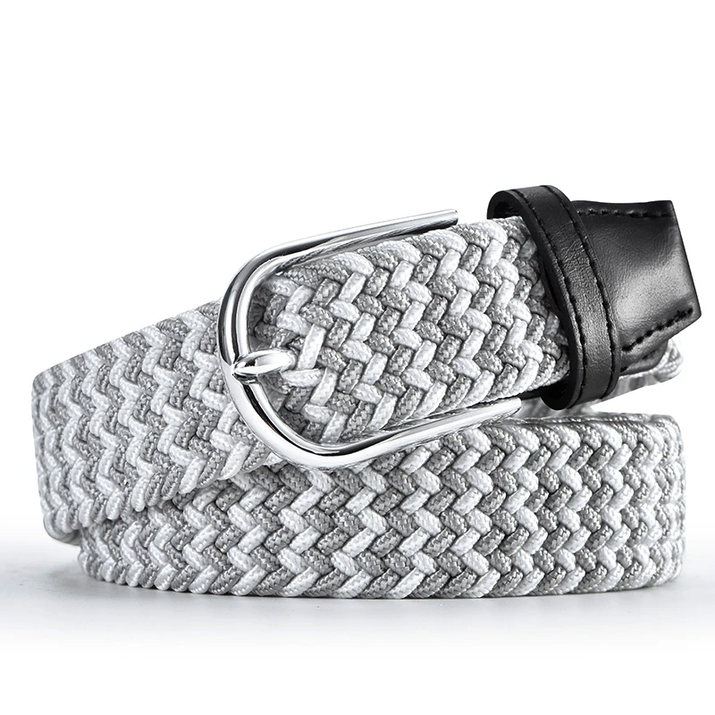 Canvas waistband men's belt students youth belt stretch stretch elastic woven casual Korean version of the belt hipster